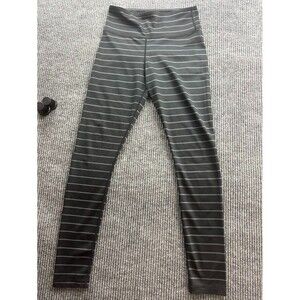 KIAVA Ladies' M ATHLETIC LEGGINGS (black/gray stripe w/ 24" inseam) EUC